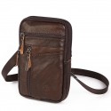 new men's large-capacity lanyard small pocket multi-function mobile phone bag wear belt mini leather tide factory wholesale