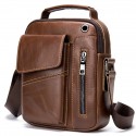 Men's 2022 Messenger Bag Crossbody Bag Nappa Leather Cowhide Zipper Solid Color Daily Going out Black Brown Coffee