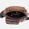 Men's 2022 Messenger Bag Crossbody Bag Nappa Leather Cowhide Zipper Solid Color Daily Going out Black Brown Coffee