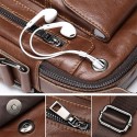 Men's 2022 Messenger Bag Crossbody Bag Nappa Leather Cowhide Zipper Solid Color Daily Going out Black Brown Coffee