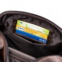 Men's Sling Bags Crossbody Bag Nappa Leather Zipper Solid Color Daily Office & Career Coffee