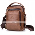 Men's Messenger Bag Shoulder Messenger Bag Crossbody Bag Cowhide Pattern / Print Solid Color Daily Office & Career Black Brown Coffee