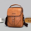 Men's Messenger Bag PU Leather Zipper Solid Color Daily Going out Office & Career 1403 brown 1403 Coffee 1403 black 1401 black