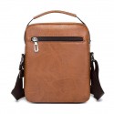 Men's Messenger Bag PU Leather Zipper Solid Color Daily Going out Office & Career 1403 brown 1403 Coffee 1403 black 1401 black