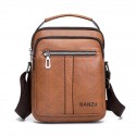 Men's Messenger Bag PU Leather Zipper Solid Color Daily Going out Office & Career 1403 brown 1403 Coffee 1403 black 1401 black