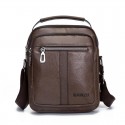 Men's Messenger Bag PU Leather Zipper Solid Color Daily Going out Office & Career 1403 brown 1403 Coffee 1403 black 1401 black