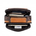 Men's Sling Bags Crossbody Bag Cowhide Zipper Vintage Daily Black Brown