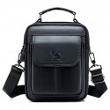 Men's Sling Bags Crossbody Bag Cowhide Zipper Vintage Daily Black Brown