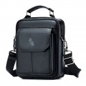 Men's Sling Bags Crossbody Bag Cowhide Zipper Vintage Daily Black Brown