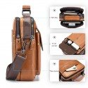 Men's Sling Bags Crossbody Bag Cowhide Zipper Vintage Daily Black Brown