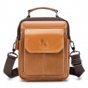 Men's Sling Bags Crossbody Bag Cowhide Zipper Vintage Daily Black Brown