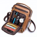 Men's Unisex Retro 2022 Crossbody Bag Nappa Leather Cowhide Vintage Fashion Daily Formal Outdoor Dark Brown Black Brown