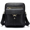 Men's Retro Leather Bag Crossbody Bag Nappa Leather Cowhide Zipper Plain Daily Going out Black Brown