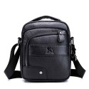 Men's Messenger Bag Crossbody Bag Cowhide Zipper Daily Outdoor Black Brown