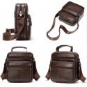 Men's Handbags Messenger Bag Shoulder Messenger Bag Crossbody Bag Cowhide Zipper Going out Office & Career Black Dark Coffee Brown