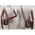 Men's Handbags Messenger Bag Shoulder Messenger Bag Crossbody Bag Cowhide Zipper Going out Office & Career Black Dark Coffee Brown