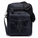 Men's Messenger Bag Shoulder Messenger Bag Crossbody Bag Cowhide Zipper Solid Color Daily Outdoor Black Brown Yellow
