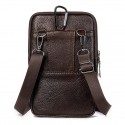 Men's Leather Bag Bum Bag Fanny Pack Mobile Phone Bag Nappa Leather Cowhide Zipper Daily Black Brown Coffee