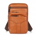 Men's Leather Bag Bum Bag Fanny Pack Mobile Phone Bag Nappa Leather Cowhide Zipper Daily Black Brown Coffee