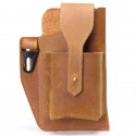 men's leather mobile phone bag cowhide belt bag pockets new wear belt leather mobile phone bag sports tactical pockets men