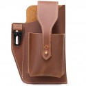 men's leather mobile phone bag cowhide belt bag pockets new wear belt leather mobile phone bag sports tactical pockets men