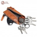 Men's Unisex Fanny Pack Cowhide Zipper Solid Color   key storage bag key bag