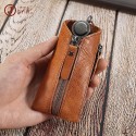 Men's Unisex Fanny Pack Cowhide Zipper Solid Color   key storage bag key bag