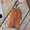 Men's Unisex Fanny Pack Cowhide Zipper Solid Color   key storage bag key bag