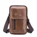 Men's Messenger Bag Fanny Pack Cowhide Zipper Plain Daily Outdoor Black Brown
