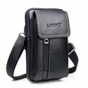 Men's Messenger Bag Fanny Pack Cowhide Zipper Plain Daily Outdoor Black Brown