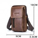 Men's Messenger Bag Fanny Pack Cowhide Zipper Plain Daily Outdoor Black Brown