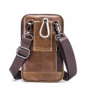 Men's Messenger Bag Fanny Pack Cowhide Zipper Plain Daily Outdoor Black Brown