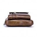 Men's Messenger Bag Fanny Pack Cowhide Zipper Plain Daily Outdoor Black Brown