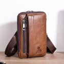 Men's Bum Bag Messenger Bag Fanny Pack Belt Pouch / Belt Bag Nappa Leather Zipper Daily Holiday Dark Brown Black