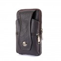 Men's Coin Purse Mobile Phone Bag Cowhide Daily Second layer deep coffee + hook Three-layer yellow-brown hook + strap Two layers of yellow brown + hook Three layers of deep coffee hook + strap