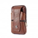 Men's Coin Purse Mobile Phone Bag Cowhide Daily Second layer deep coffee + hook Three-layer yellow-brown hook + strap Two layers of yellow brown + hook Three layers of deep coffee hook + strap