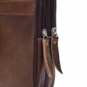 Men's Messenger Bag Fanny Pack Mobile Phone Bag Messenger Bag Cowhide Zipper Plain Daily Outdoor Brown