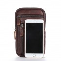 Men's 2022 Bum Bag Messenger Bag Mobile Phone Bag Messenger Bag Cowhide Zipper Plain Daily Date Black Coffee