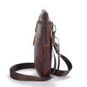 Men's 2022 Bum Bag Messenger Bag Mobile Phone Bag Messenger Bag Cowhide Zipper Plain Daily Date Black Coffee