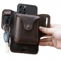 Men's Waist Bag / Waist pack Key Ring Genuine Leather Casual / Daily Coffee color Brown