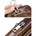 Men's Bum Bag Messenger Bag Fanny Pack Cowhide 4 Pieces Purse Set Zipper Daily Black Grey Black Brown Coffee
