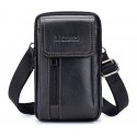 Men's Bum Bag Messenger Bag Fanny Pack Cowhide 4 Pieces Purse Set Zipper Daily Black Grey Black Brown Coffee