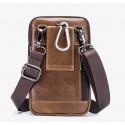 Men's Bum Bag Messenger Bag Fanny Pack Cowhide 4 Pieces Purse Set Zipper Daily Black Grey Black Brown Coffee