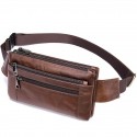 Men's Bum Bag Fanny Pack Mobile Phone Bag Sling Shoulder Bag Nappa Leather Cowhide Zipper Daily Black Brown Coffee