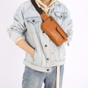 Men's Unisex Bum Bag Messenger Bag Fanny Pack Cowhide Zipper Daily Outdoor Dark Brown Black Yellow