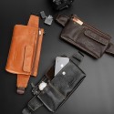 Men's Unisex Bum Bag Messenger Bag Fanny Pack Cowhide Zipper Daily Outdoor Dark Brown Black Yellow