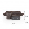 Men's Unisex Bum Bag Messenger Bag Fanny Pack Cowhide Zipper Daily Outdoor Dark Brown Black Yellow