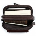 Men's Messenger Bag Fanny Pack Mobile Phone Bag Crossbody Bag Nappa Leather Cowhide Zipper Daily Brown Coffee