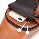 Men's Unisex Retro Sling Shoulder Bag Nappa Leather Zipper Plain Vintage Daily Going out Black Brown