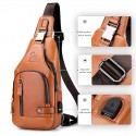 Men's Unisex Retro Sling Shoulder Bag Nappa Leather Zipper Plain Vintage Daily Going out Black Brown
